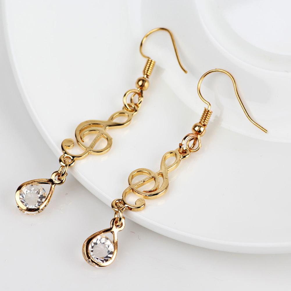 Music Note Crystal Earrings