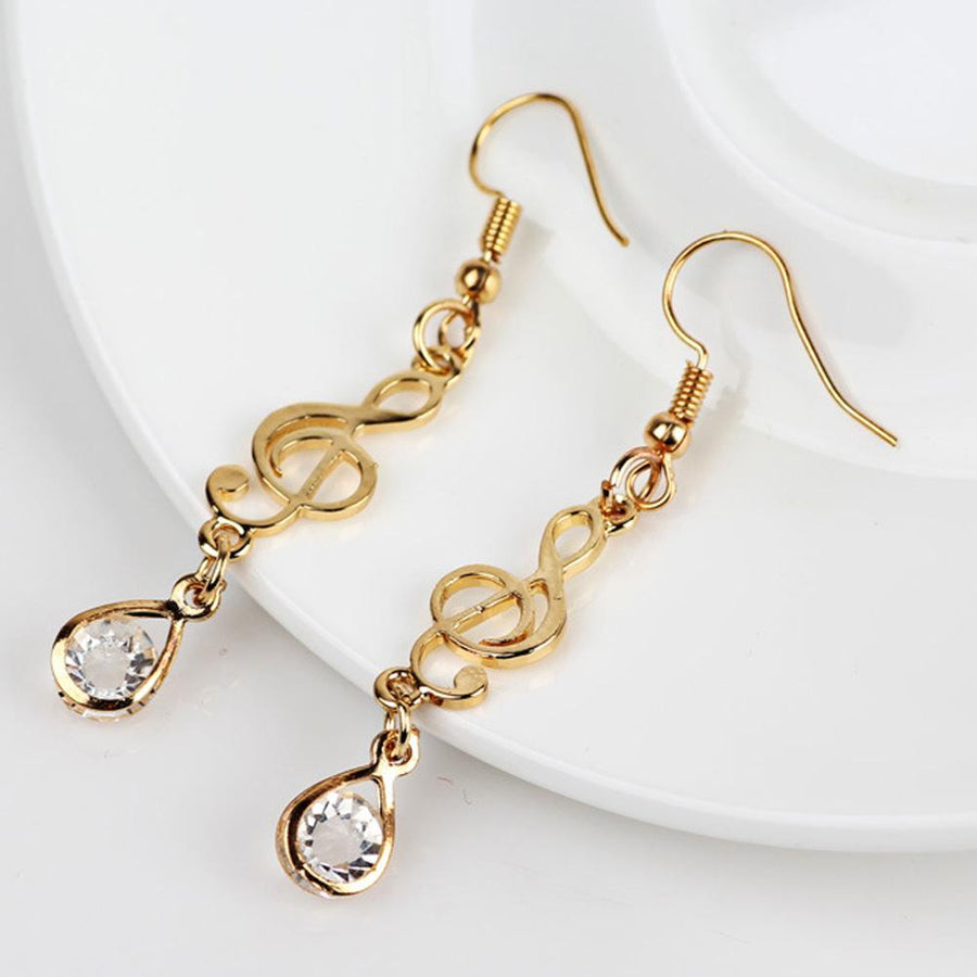 Music Note Crystal Earrings