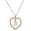 Rhinestone Initial Letter Alphabet Heart Necklace