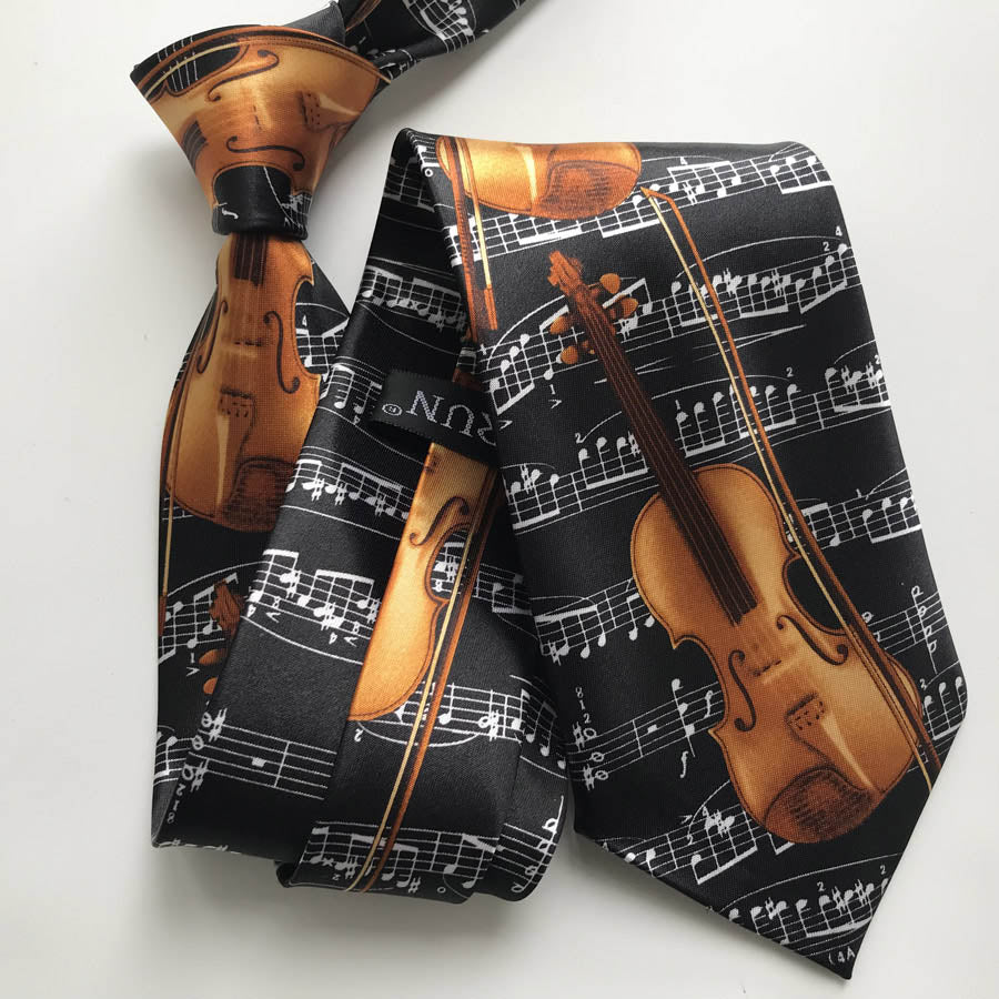 Violin Music Note Necktie