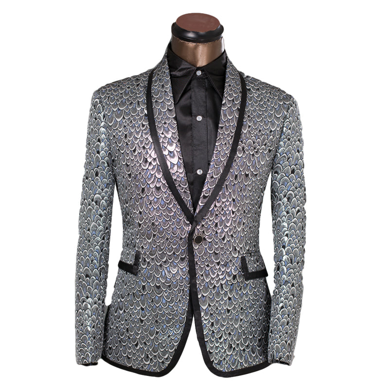 Glossy Scale Embroidered Suit