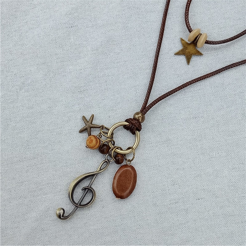 Star Music Notes Necklace