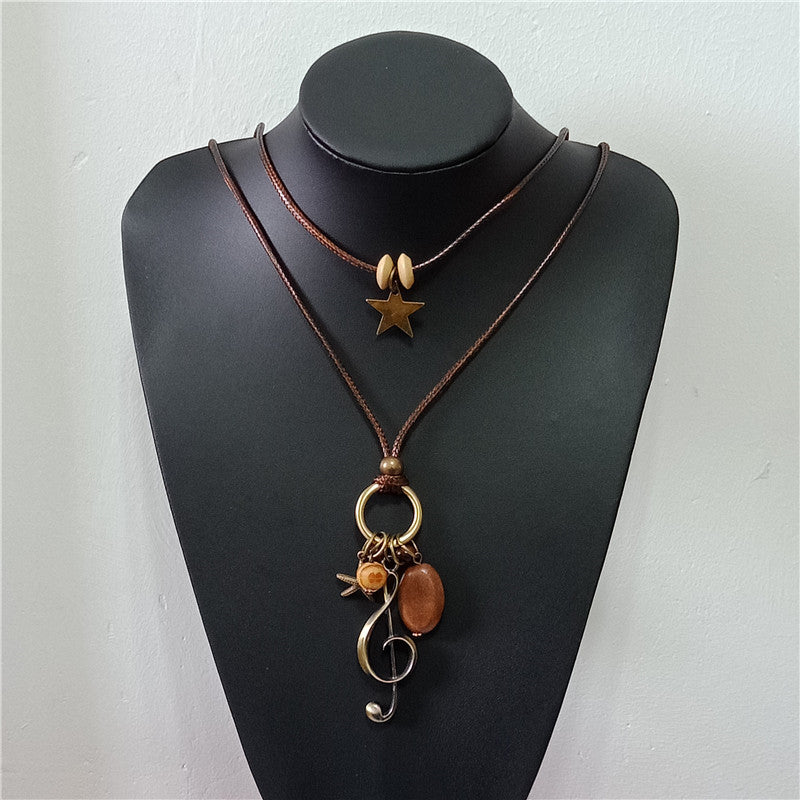 Star Music Notes Necklace