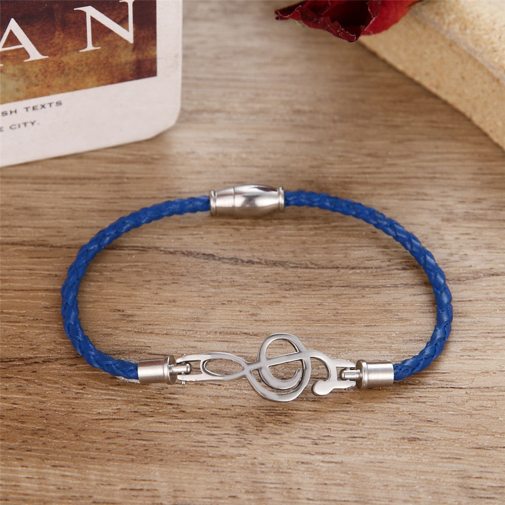 Music Notes Leather Vintage Bracelet