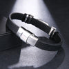 Silver Treble Clef Leather Bracelet