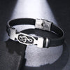 Free - Silver Treble Clef Leather Bracelet