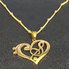 Treble & Bass Clef Heart Necklace