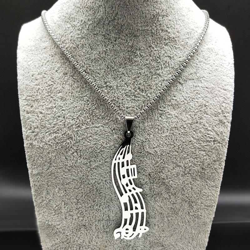 Free - Silver Music Notes Pendant Necklace