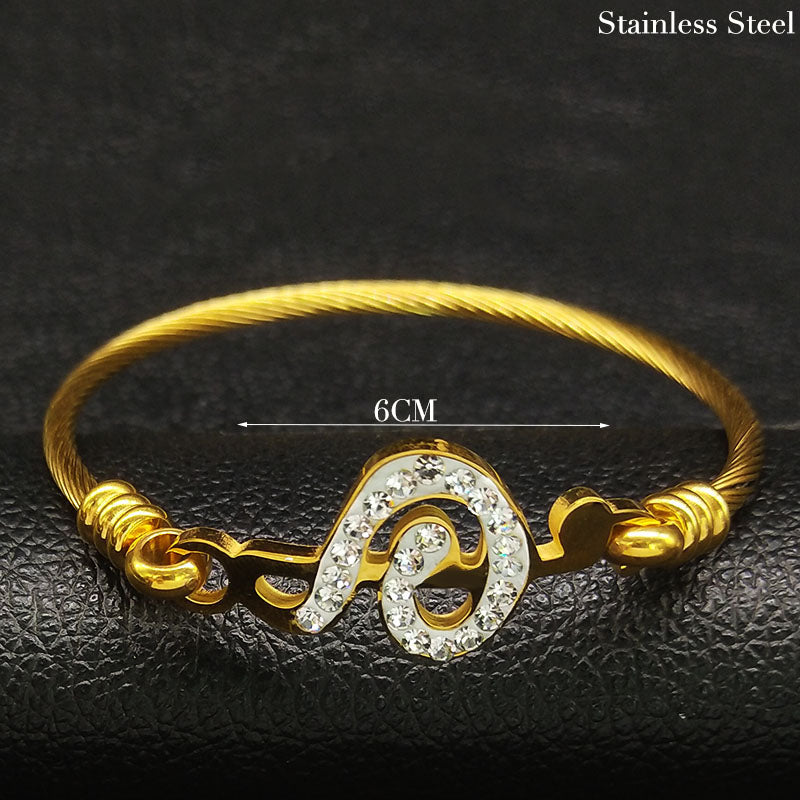 Gold Music Note Cuff Bracelet