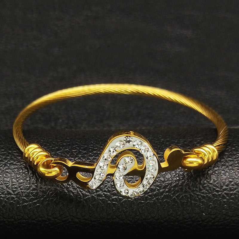 Gold Music Note Cuff Bracelet