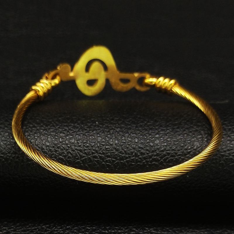 Gold Music Note Cuff Bracelet
