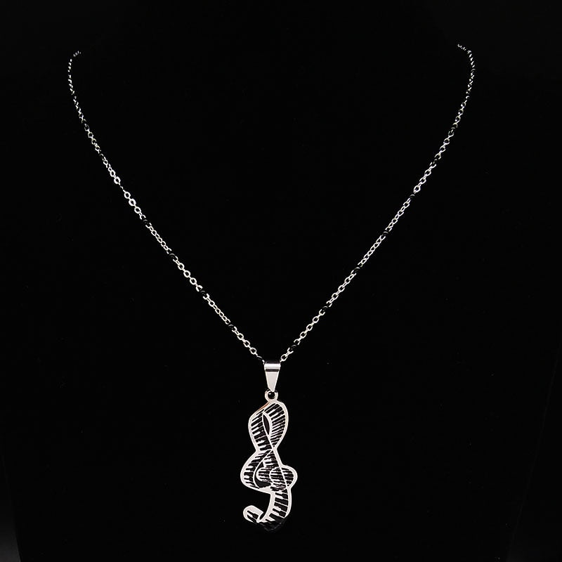Piano Keys Treble Clef Necklace