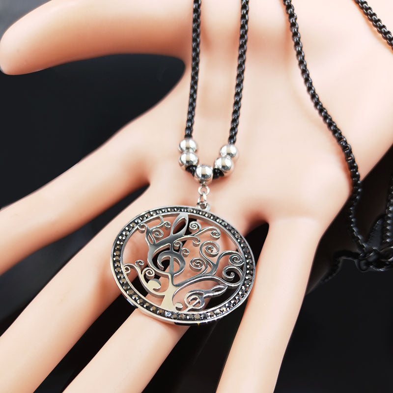 Music Notes Tree of Life Necklace