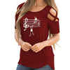 Music Notes Hollow Out T-shirt