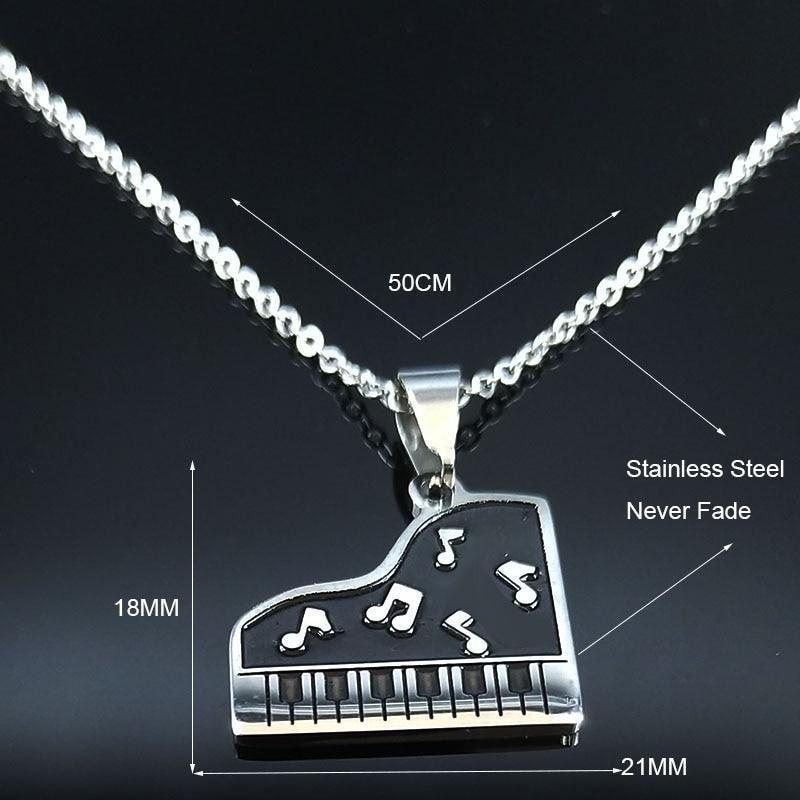 Free - Black Piano Music Notes Necklace