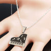 Black Piano Music Notes Necklace