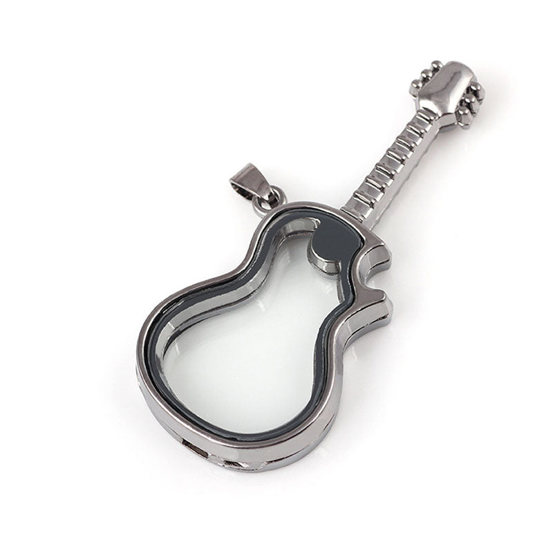 Guitar Floating Locket Necklace