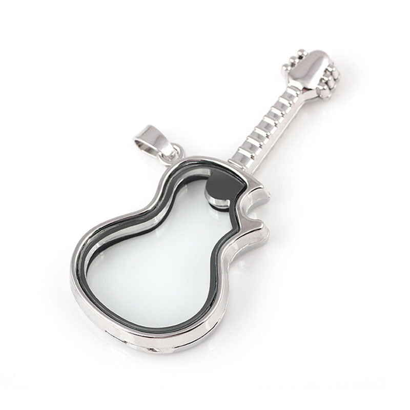 Guitar Floating Locket Necklace