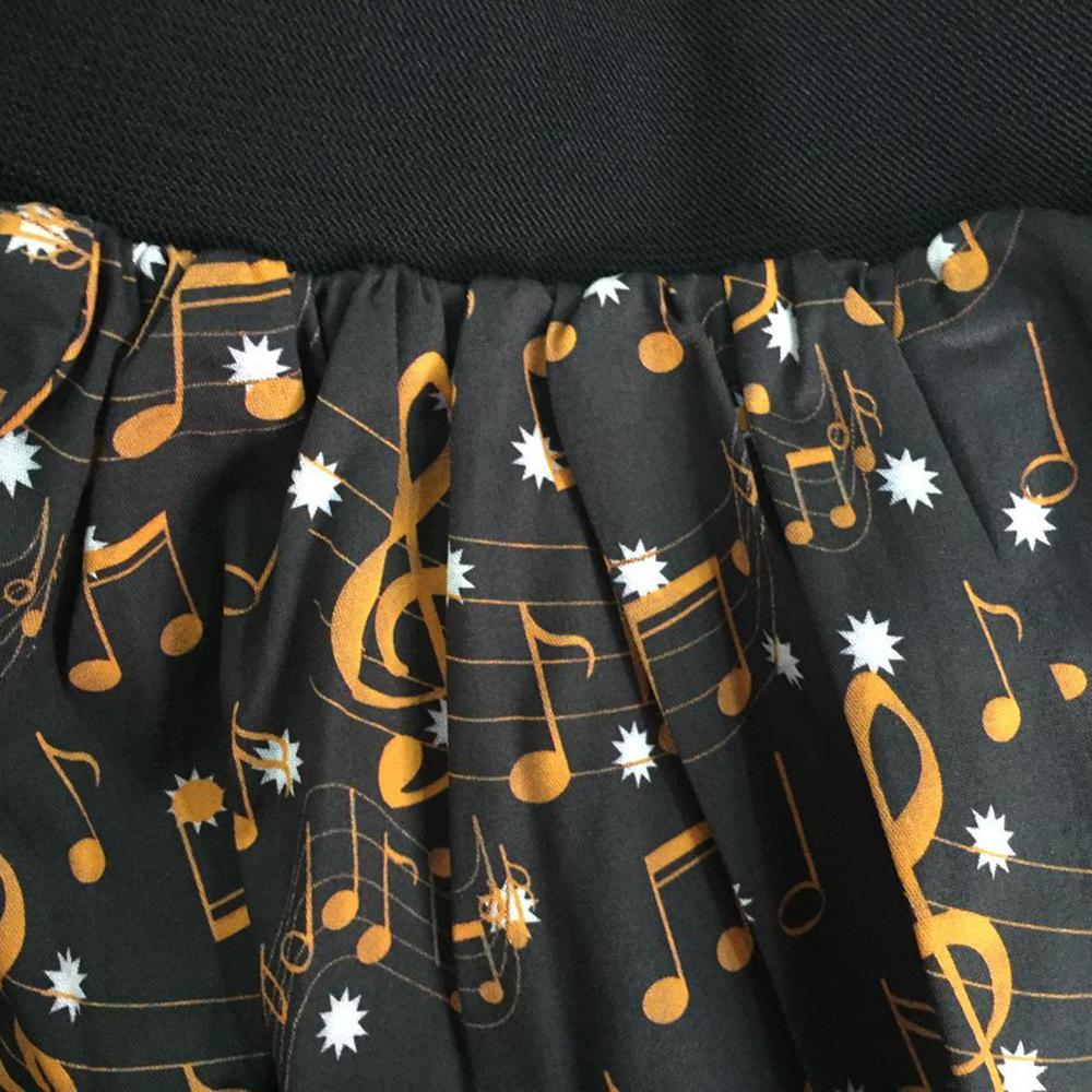Vintage Music Note Long Skirt