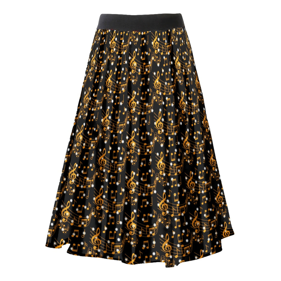 Vintage Music Note Long Skirt