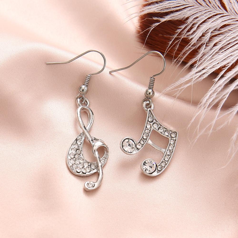 Free - Crystal Music Notes Dangle Earrings