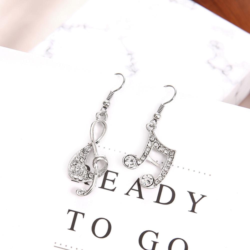 Free - Crystal Music Notes Dangle Earrings