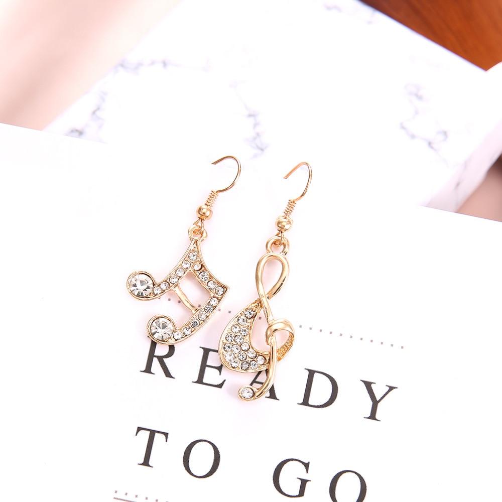 Free - Crystal Music Notes Dangle Earrings