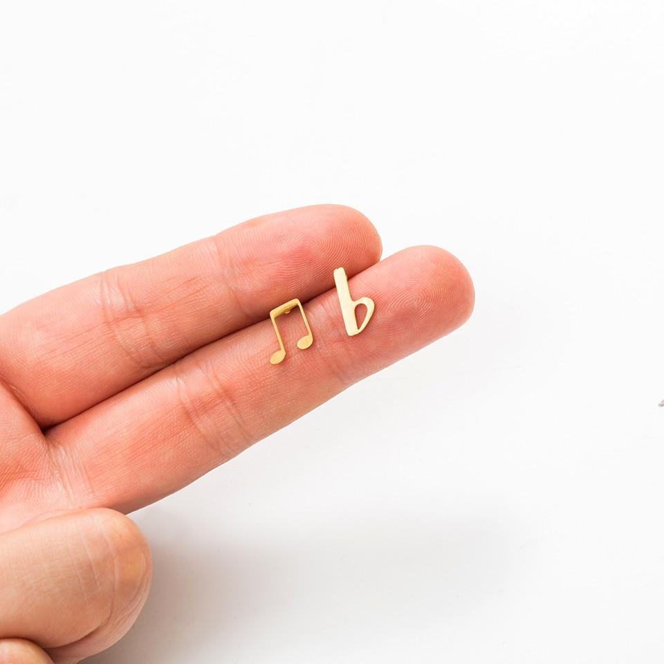 Mini Music Note Stud Earrings