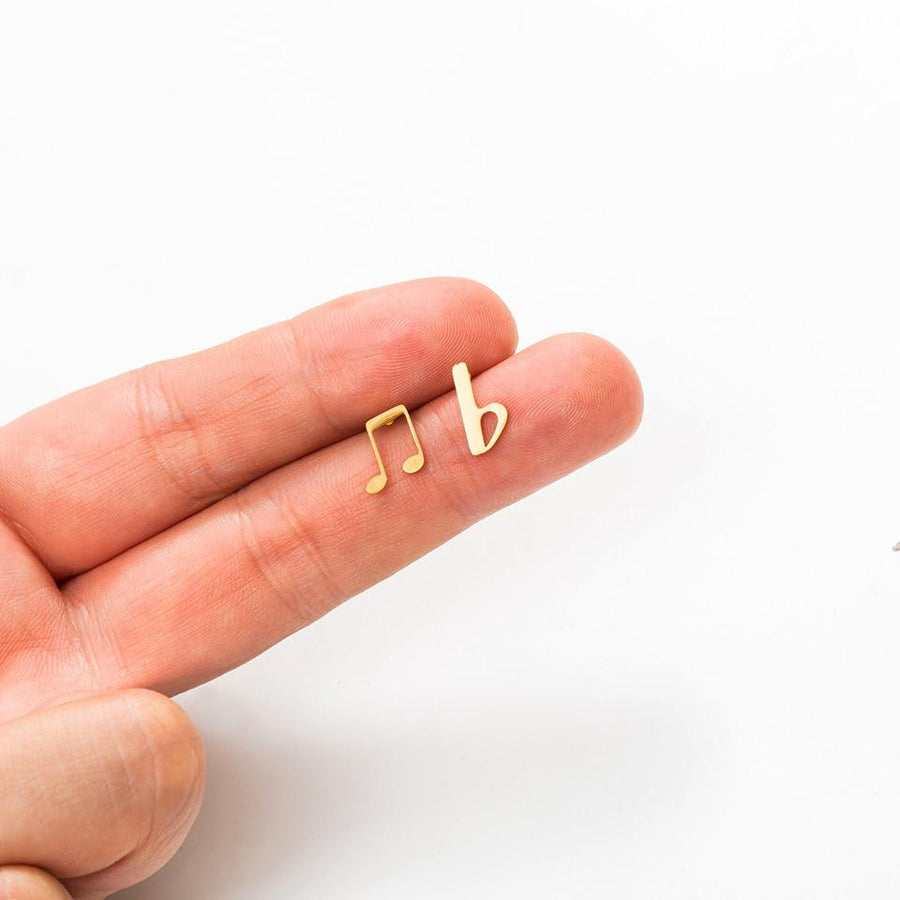Mini Music Note Stud Earrings