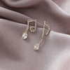 Crystal Asymmetric Music Notes Earrings