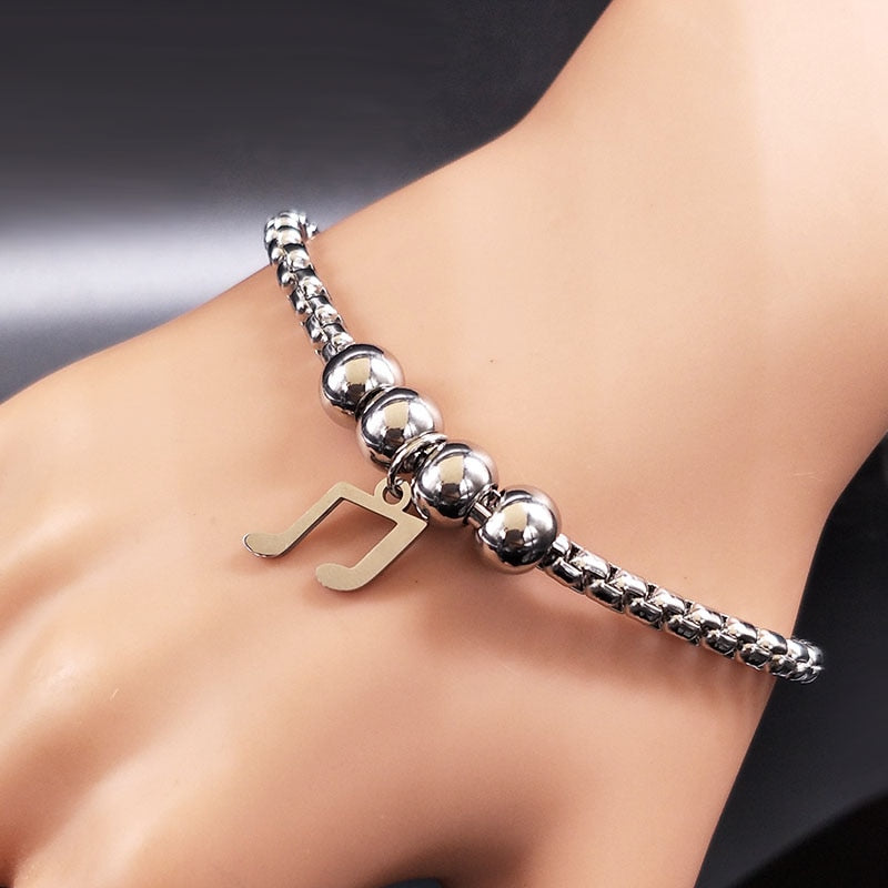 Music Note Bead Bracelet