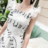 Gorgeous Musical Notes Embroidery Dress