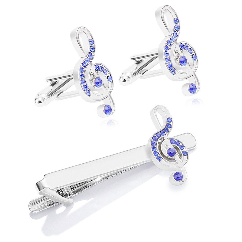 Music Notes Tie Clip & Cuff-links
