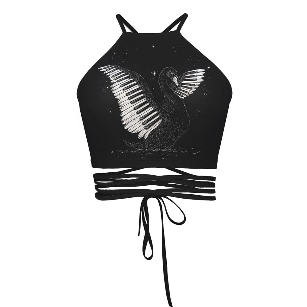 Piano Keys Wings Crop Cami Top
