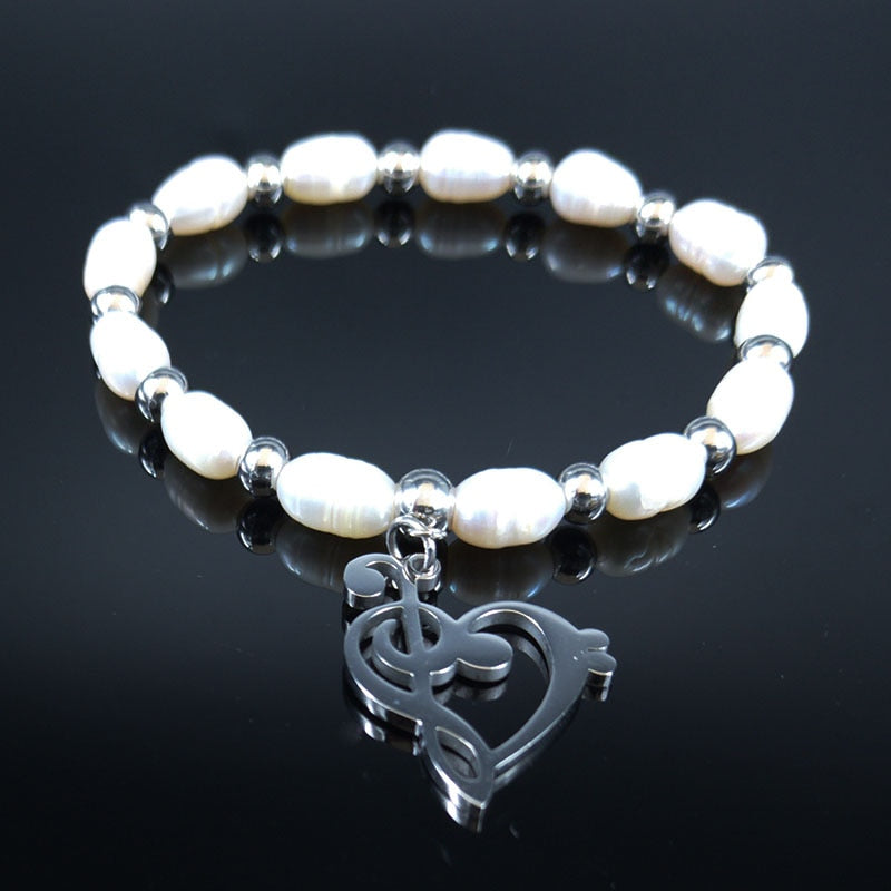 Love Music Notes Pearls Bracelet