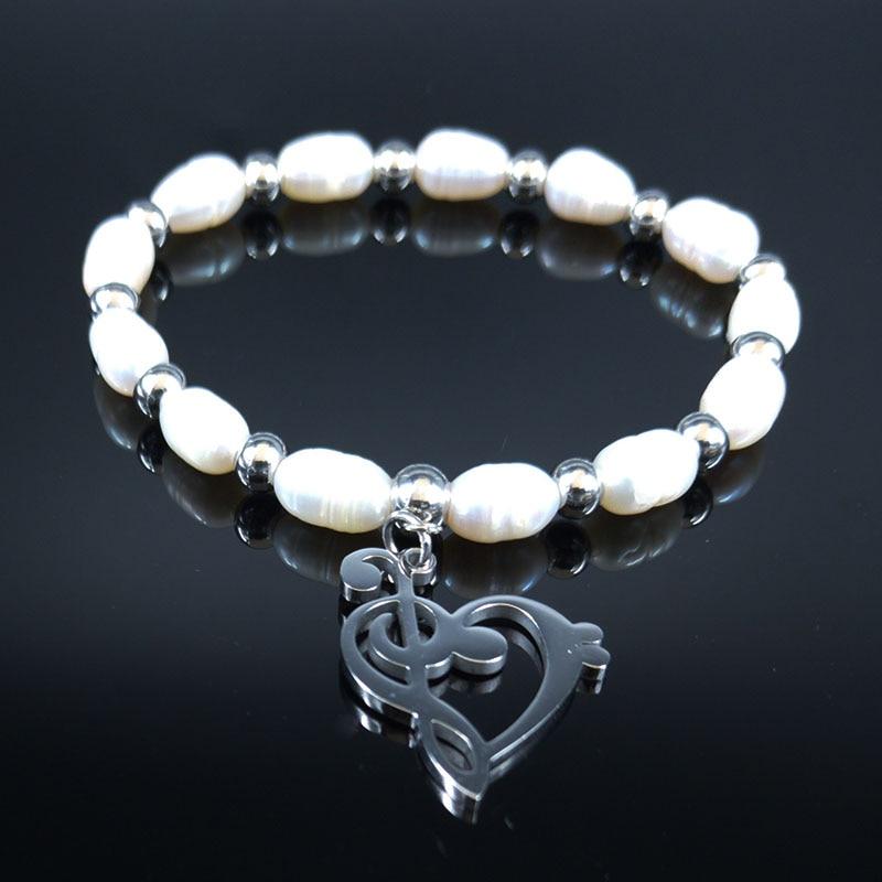Free - Love Music Notes Pearls Bracelet