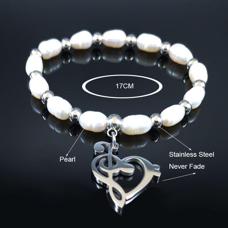 Free - Love Music Notes Pearls Bracelet