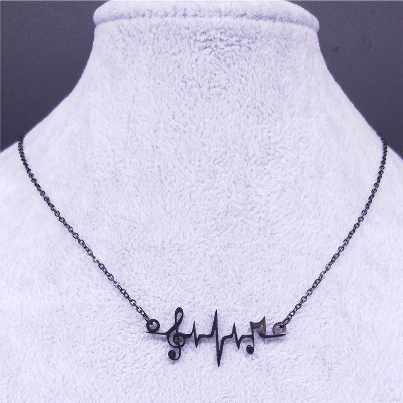 Heart Beat Music Notes Necklace