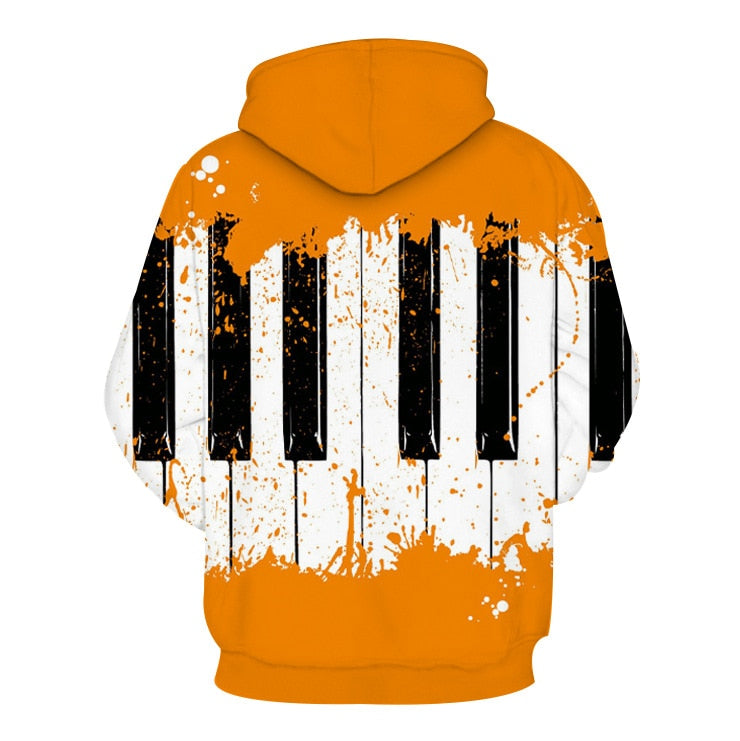 Yellow Piano Keys Hoodie