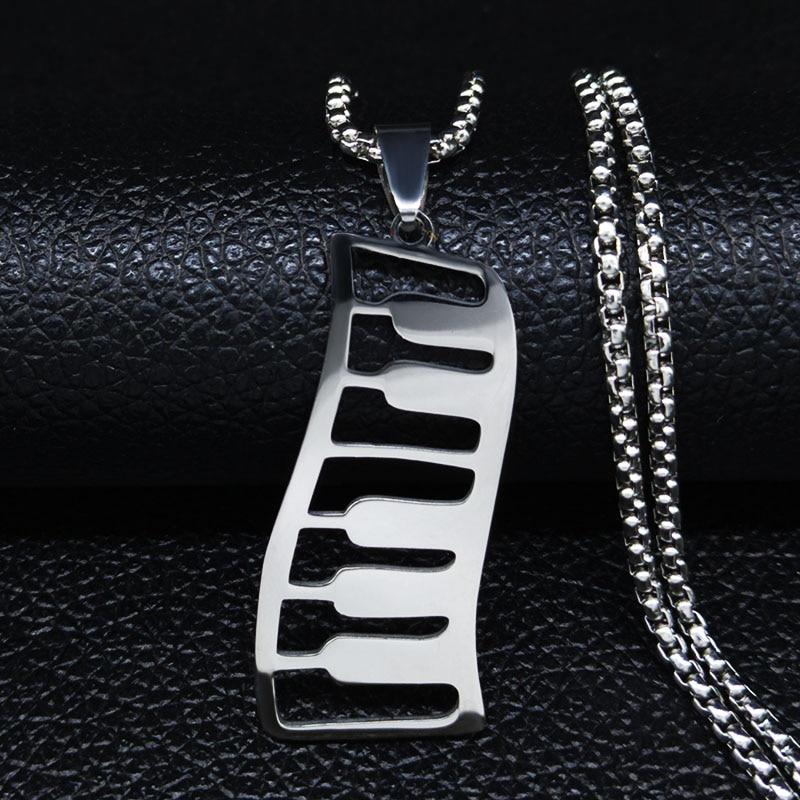 Free - Piano Keys Silver Necklace