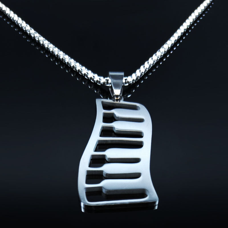 Piano Keys Silver Necklace