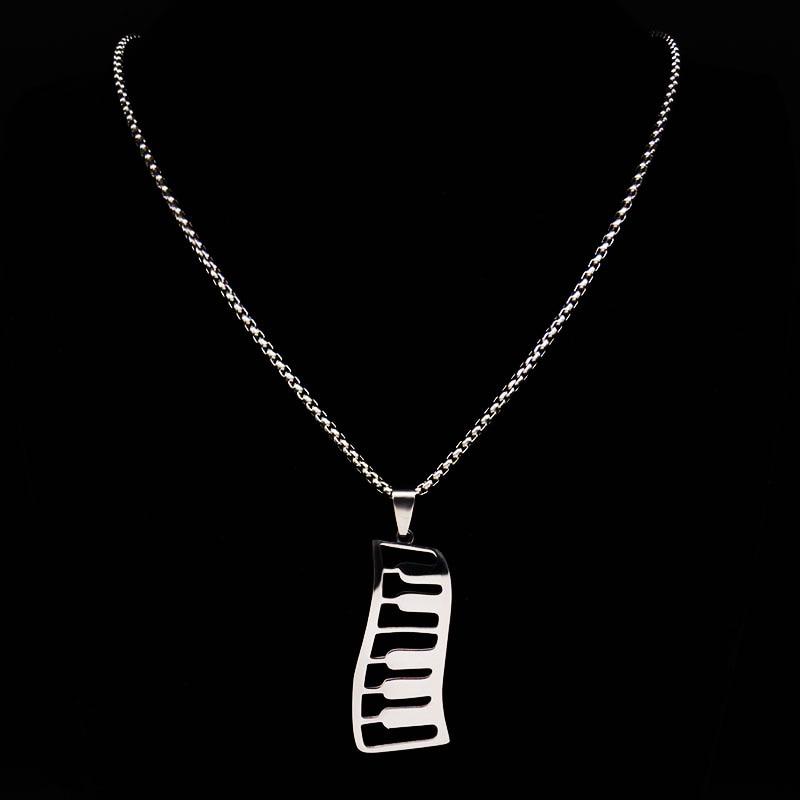 Free - Piano Keys Silver Necklace