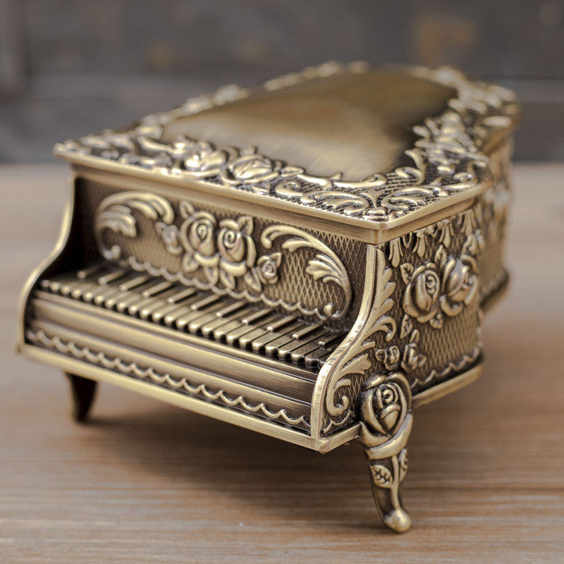 Vintage Piano Shape Jewelry Box