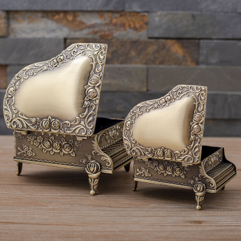 Vintage Piano Shape Jewelry Box