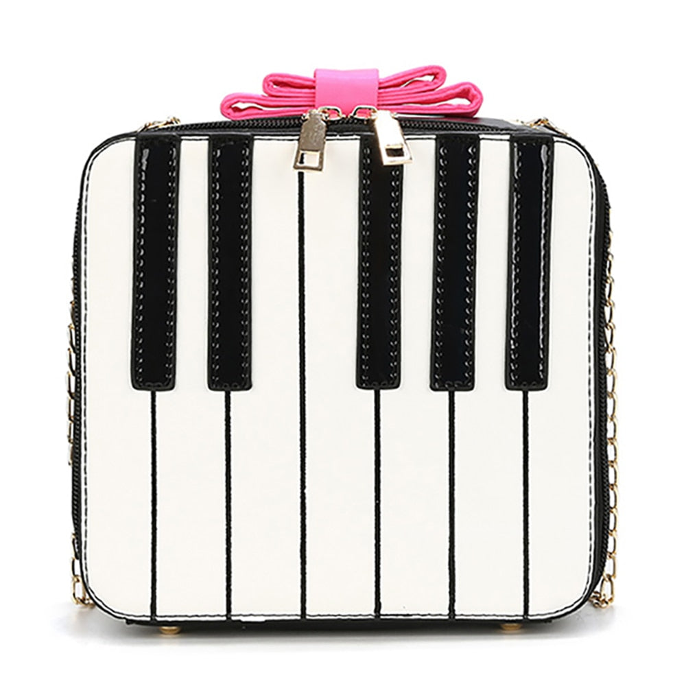 Pink Piano Keys Iridescent Chain Bag
