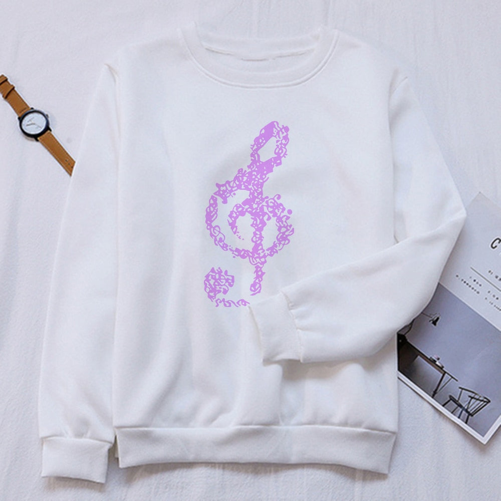 Purple Musical Notes Aesthetic Sweatshirt