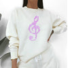 Purple Musical Notes Aesthetic Sweatshirt