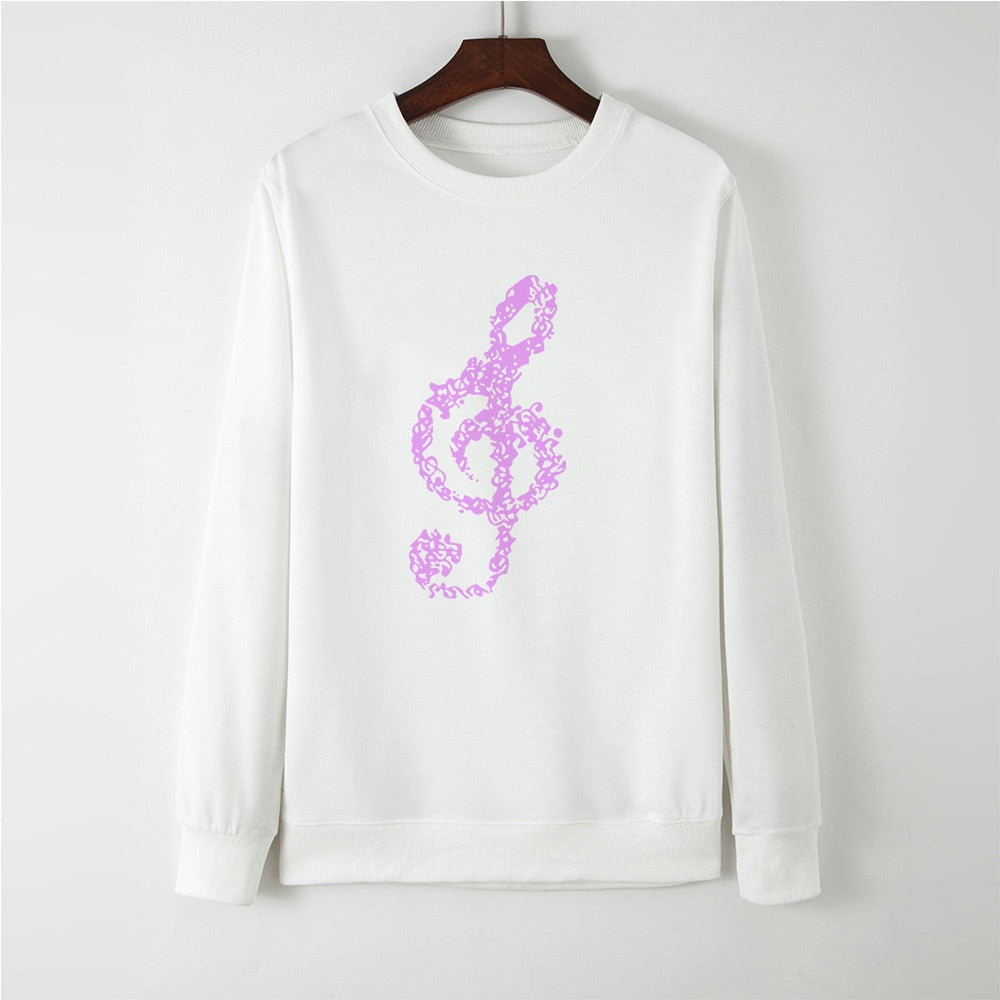 Purple Musical Notes Aesthetic Sweatshirt