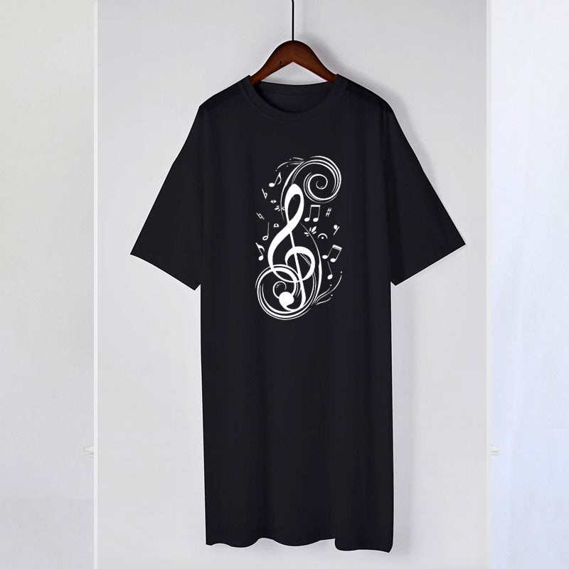 Music Treble Clef Print Dress