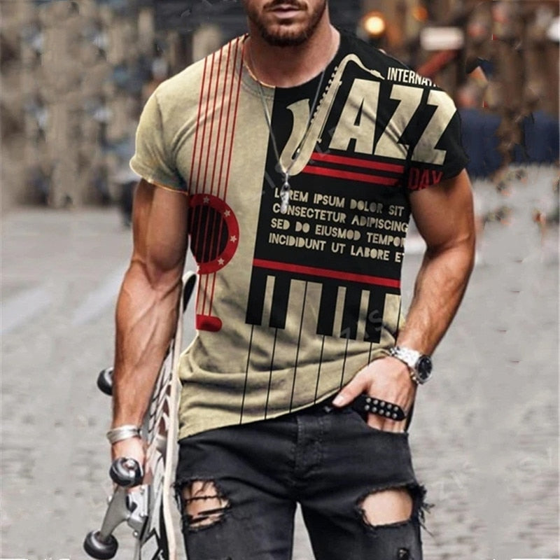Music Print Men's T-shirt